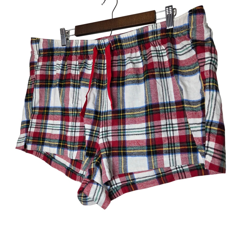 Old Navy plaid 100% Cotton Flannel sleepwear shorts pajamas womens size XL